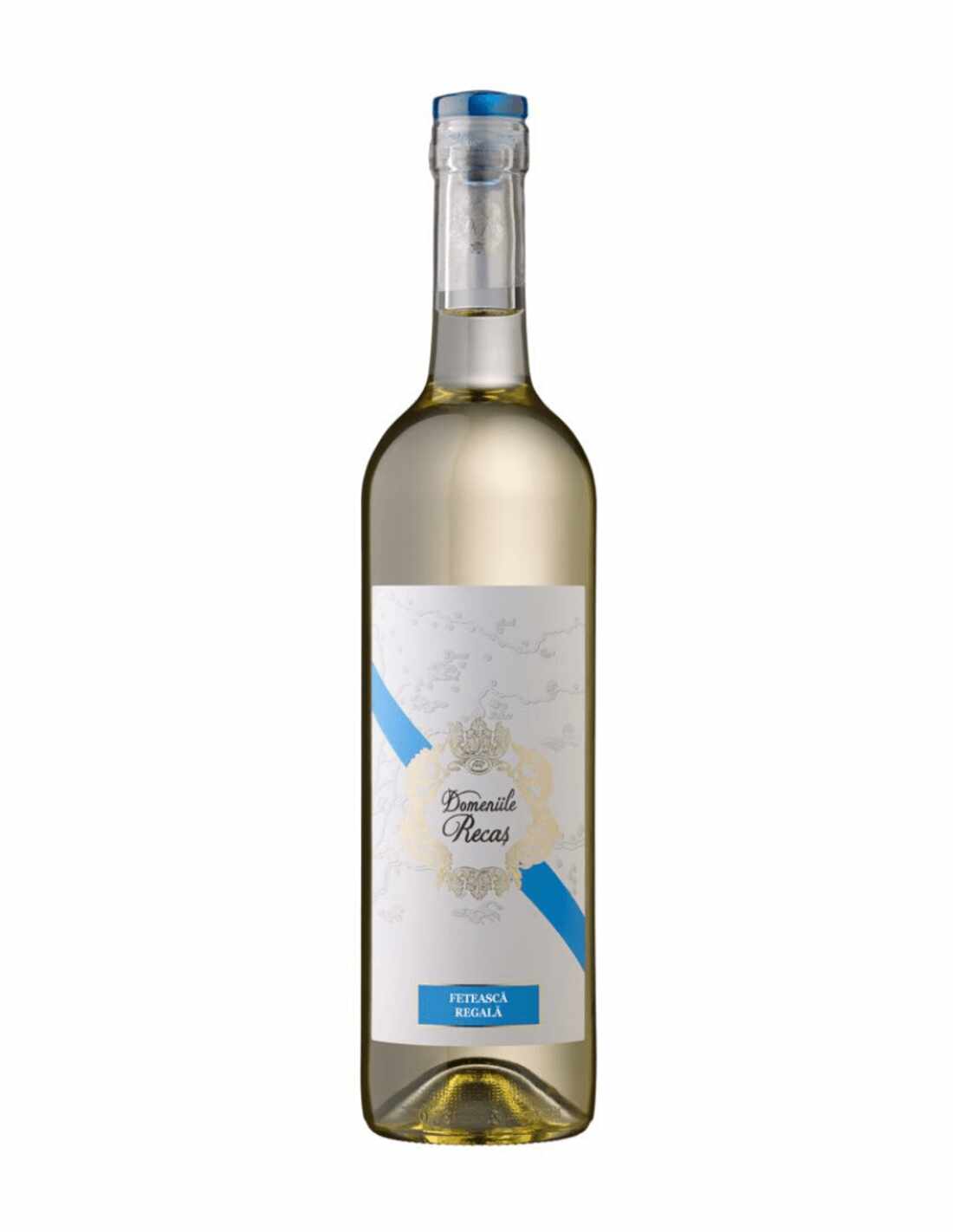 Vin alb demisec, Feteasca Regala, Domeniile Recas, 0.75L, 12% alc., Romania